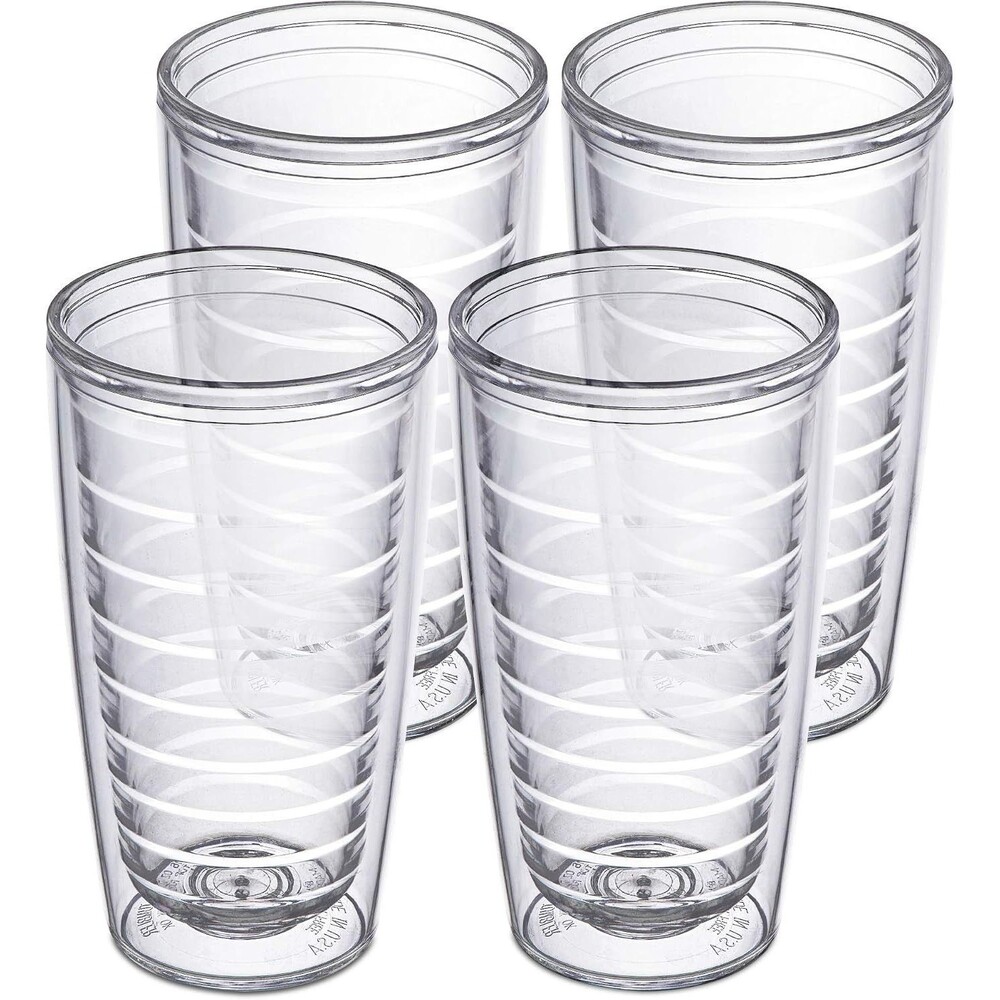 Insulated Tumblers Plastic 16oz - Keeps Drinks Cold & Hot - 4 pack